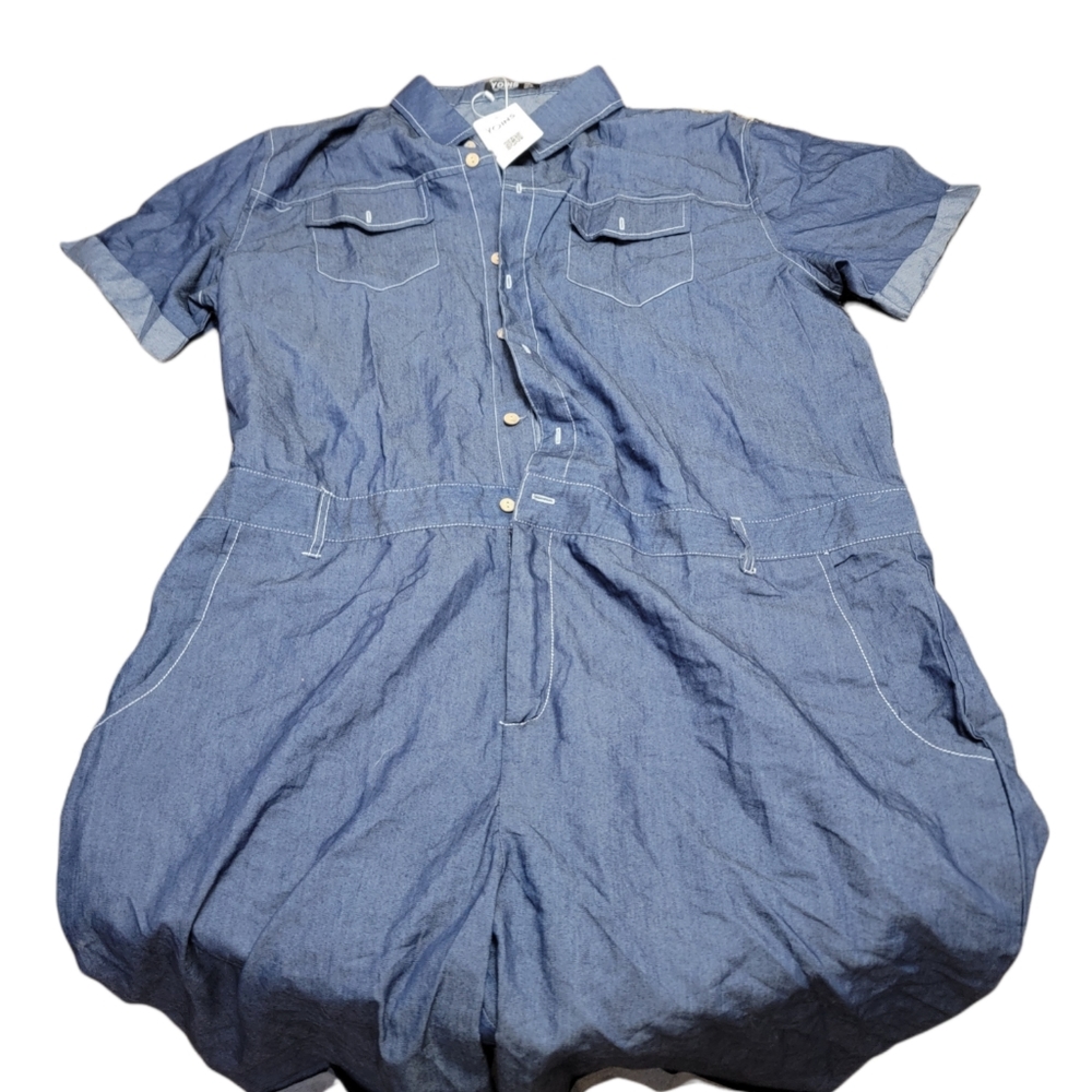 Men's blue jumpsuit shorts xxl